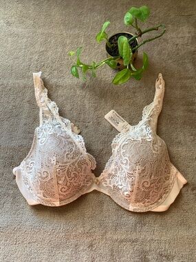 ThirdLove Lace Contour Plunge Underwire 24/7 Bra - Blush 34C
